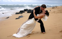 Hawaii Romantic Beach Wedding Couple Photo