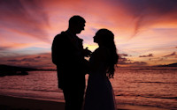 Hawaii Sunset Beach Wedding Photo